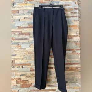 Hugo Boss / Acrila Textured Navy Blue pleated trousers Pants US 8